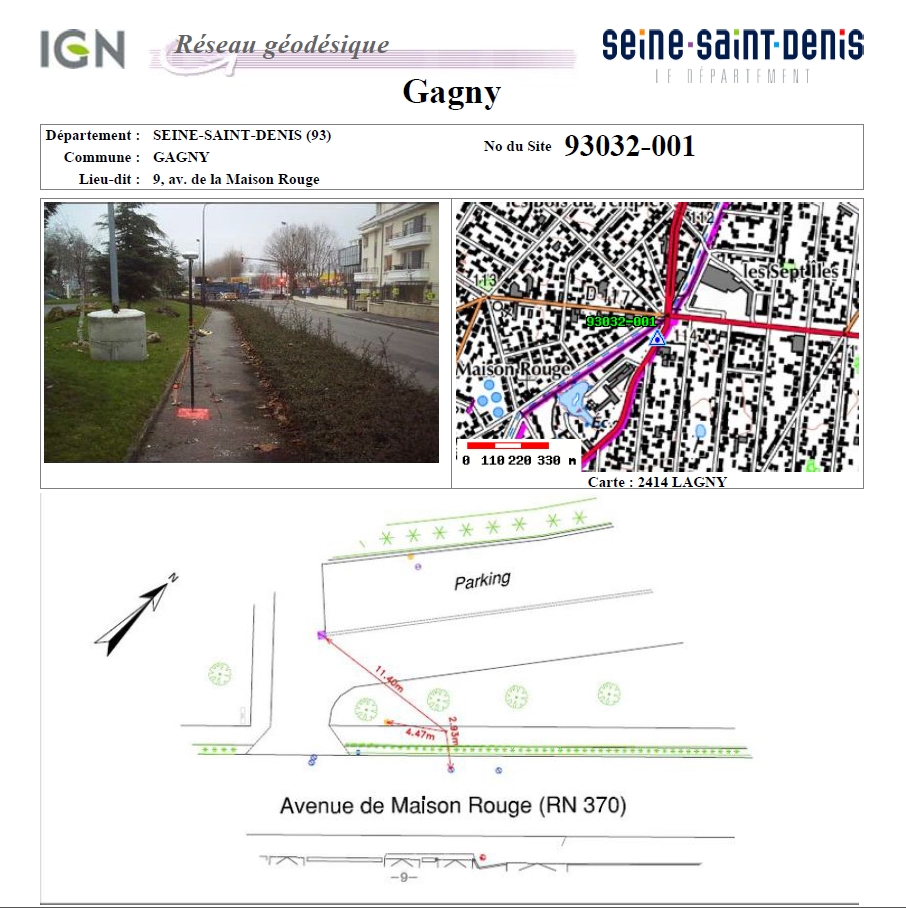 fiche signalétique d'une borne géodésique d'un partenaire